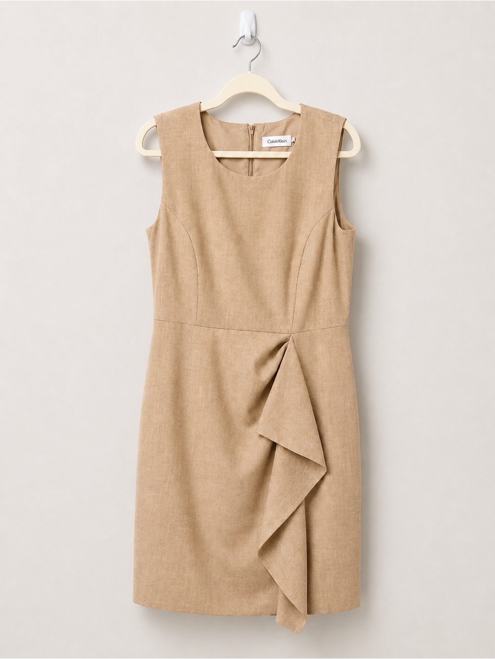 Calvin Klein Tan Sheath Dress & Blazer 2-Piece Suit Set Career Wear- NWOT Sz 12 - Picture 2 of 4